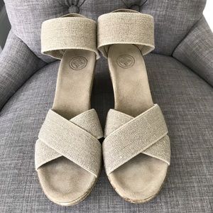 Charleston Cannon crisscross wedge sandals
